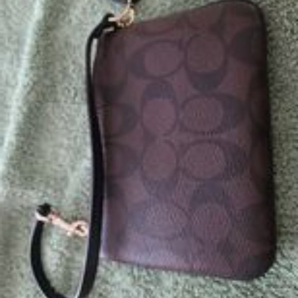 Coach brown and black small wristlet - Picture 2 of 2